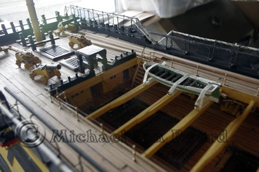 Foredeck with caronnades and hammock cranes